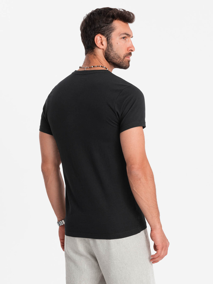 BASIC men's classic cotton T-shirt with a crew neckline - black V1 OM-TSBS-0145