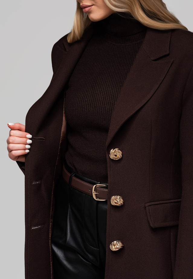 Women's waist coat with gold buttons LARICA OW-COLC-0103 v2 - brown