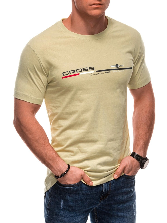 Men's printed t-shirt S1712 - light green