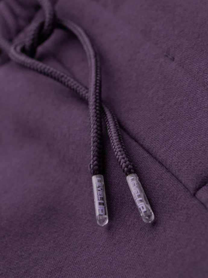 Dresowe szorty unisex ze ściągaczem w pasie – fioletowe V13 OU-SRBC-0101