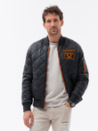 Men's insulated bomber jacket - black C357
