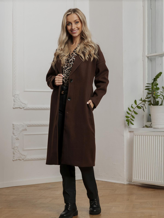 Women's coat CLR036 - dark brown