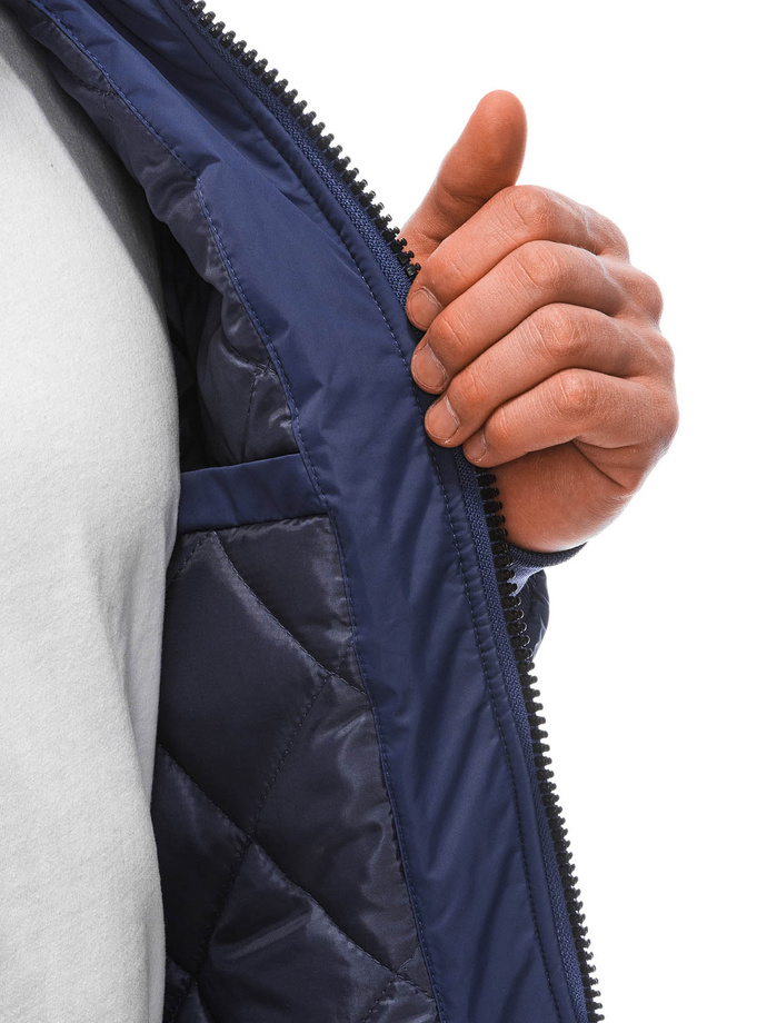 Men's mid-season jacket C532 - dark blue