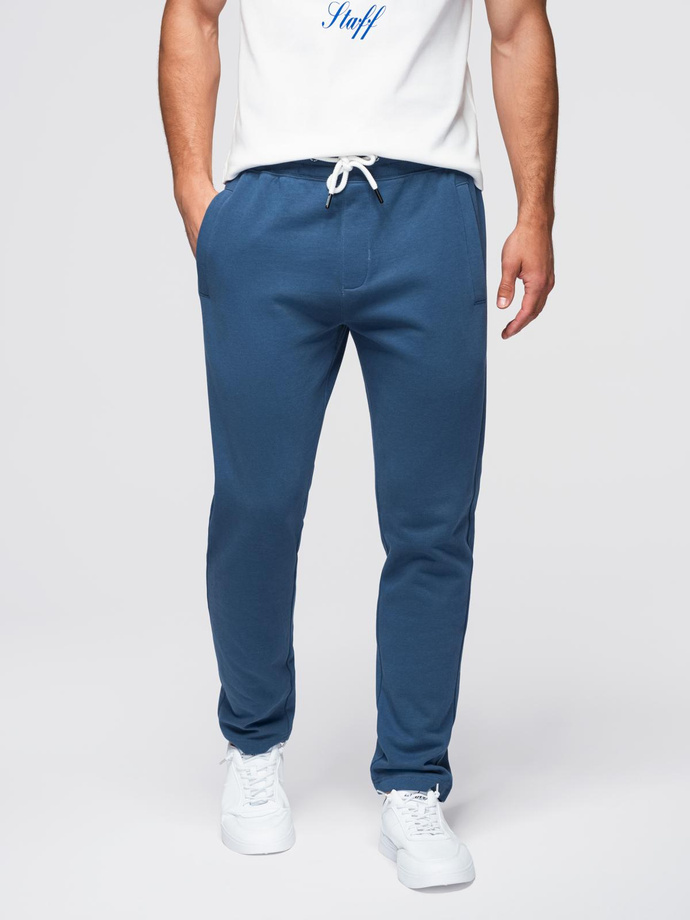 Men's sweatpants with unlined leg - dark blue V4 OM-PABS-0206