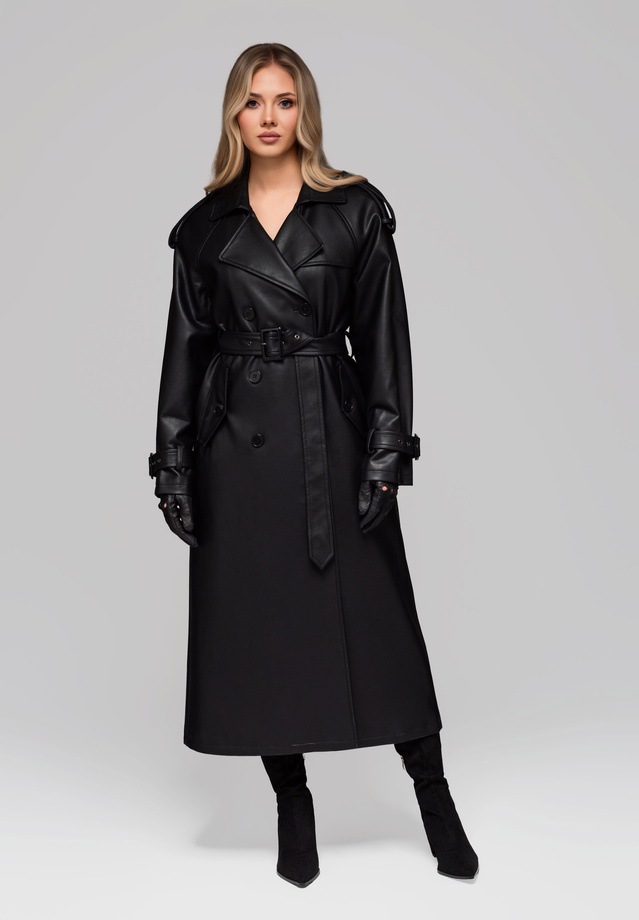 Women's LARICA trench coat with belt OW-COLC-0101 v1 - black
