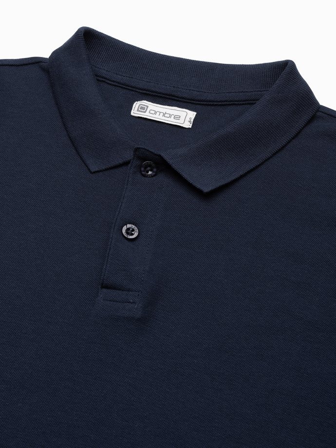Men's plain longsleeve L132 - navy V3
