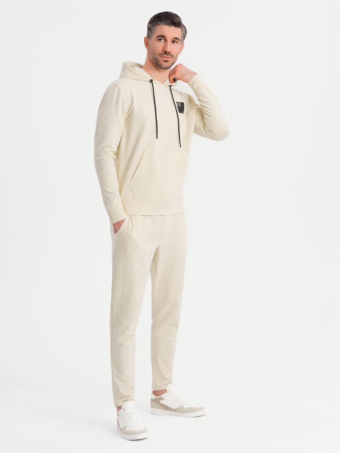 Men's sweatshirt set hoodie + sweatpants - cream V2 Z107