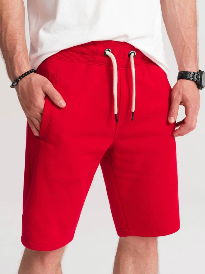 Men's short shorts with pockets - red V7 OM-SRBS-0109
