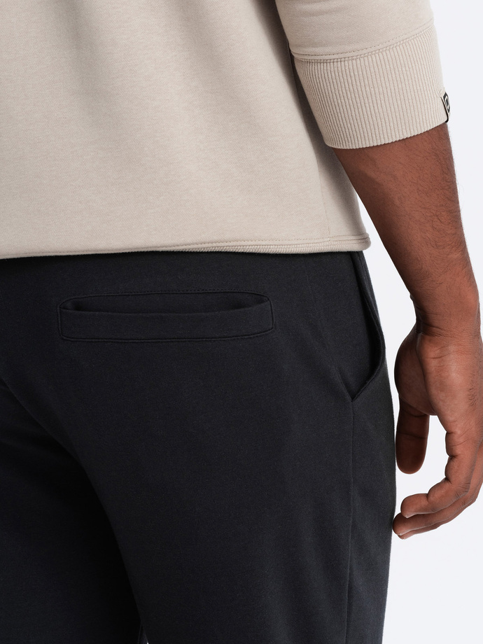 Męskie spodnie dresowe z logotypem – czarne V1 OM-PASK-0167