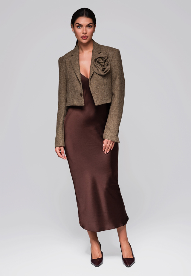 Marynarka damska LW-BLZB-0100 - dark beige