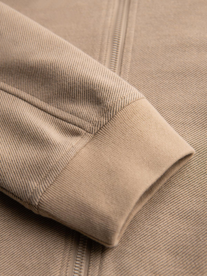 Męska kurtka bomberka z raglanowym rękawem – ciepłobeżowa V2 OM-JANP-0159