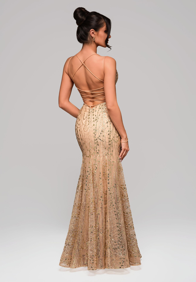 Evening dress LA-OM-DLR165 - gold