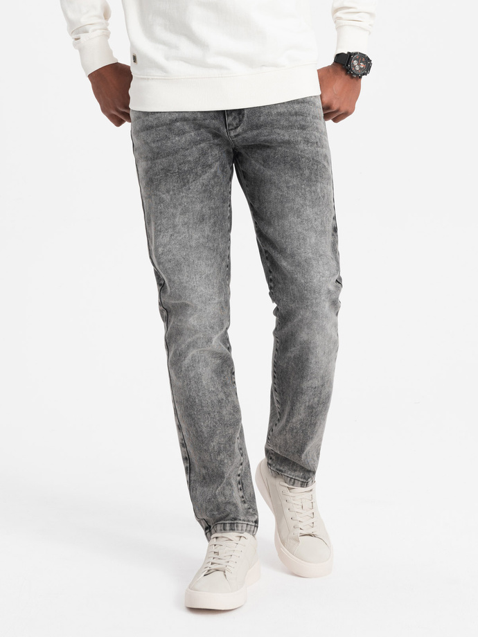 Men's denim pants STRAIGHT LEG - gray V4 OM-PADP-0133