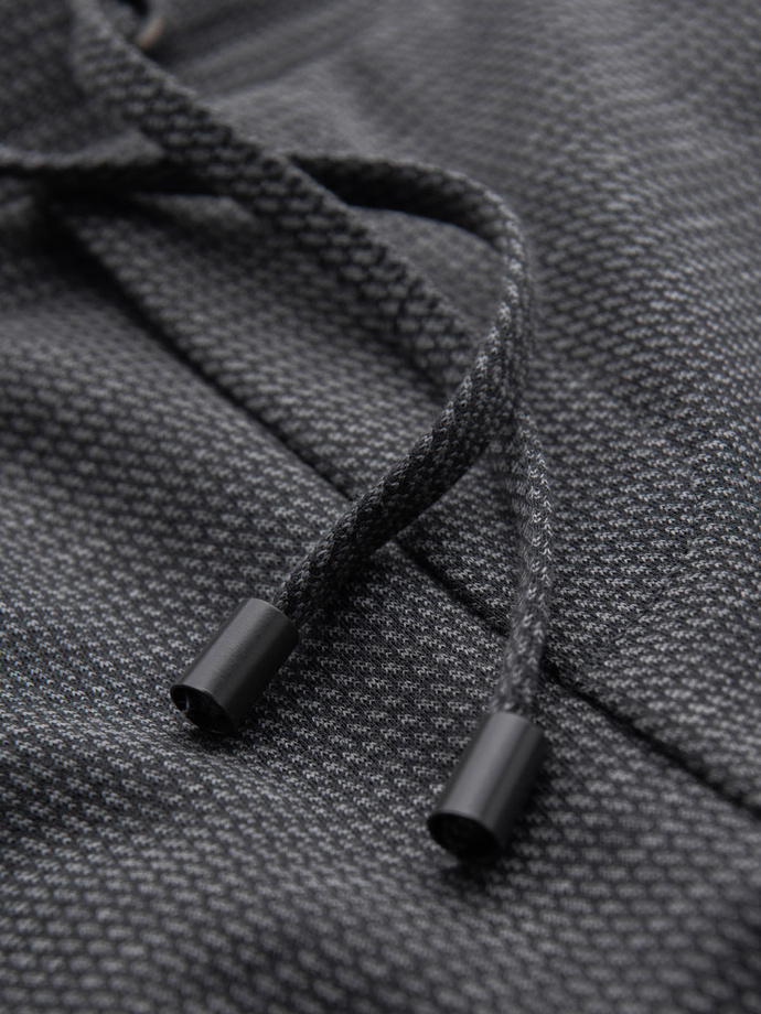 Men's structured knit elastic waistband short shorts - graphite V3 OM-SRCS-0177