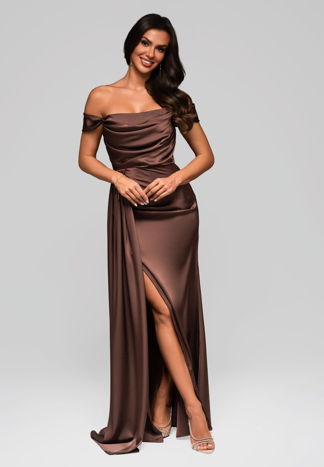 Evening dress LA-OM-DLR188 - brown