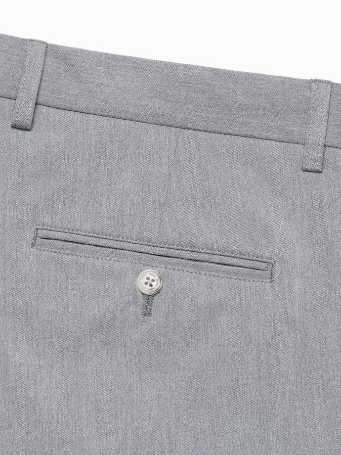 Eleganckie męskie spodnie chino SLIM FIT - jasnoszare V1 OM-PACP-0191