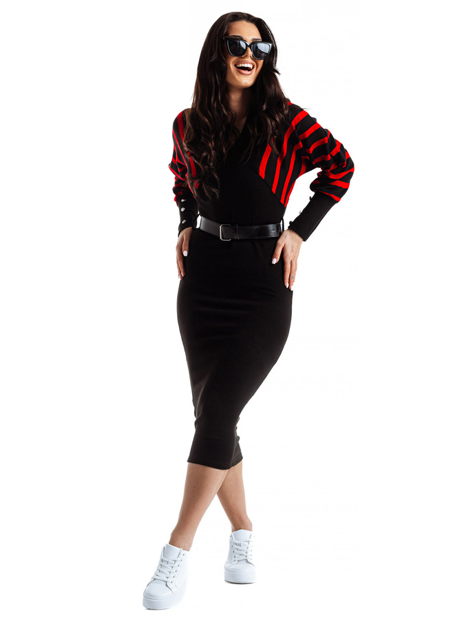 Women's dress DLR094 - black/red