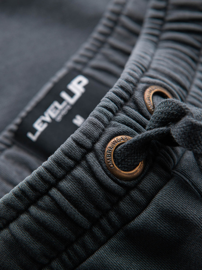 Men's RELAXED FIT tracksuit short shorts in athleisure style - graphite V3 OM-SRWS-0122