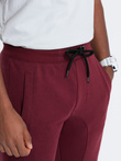 Spodnie męskie dresowe JOGERRY - bordowe V9 OM-PABS-0134