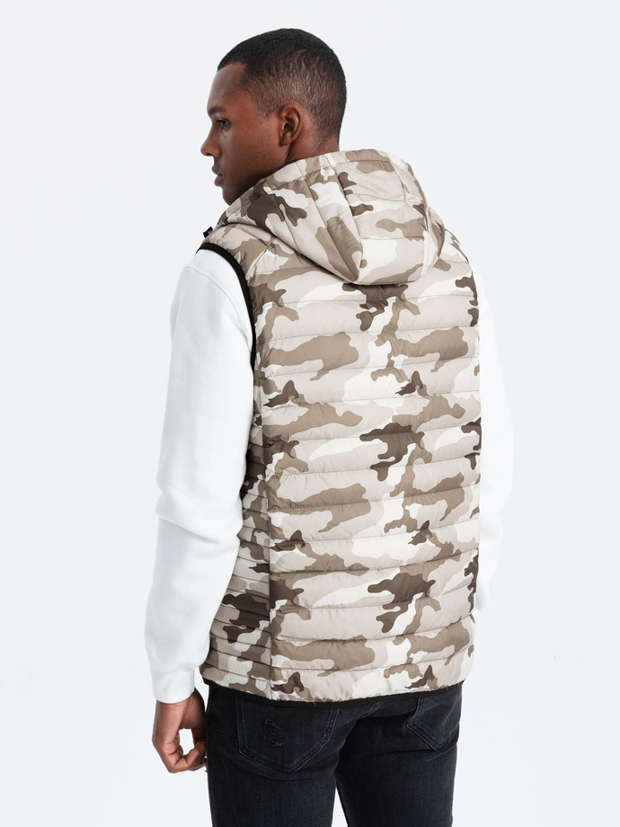 Men's quilted vest - brown moro V53