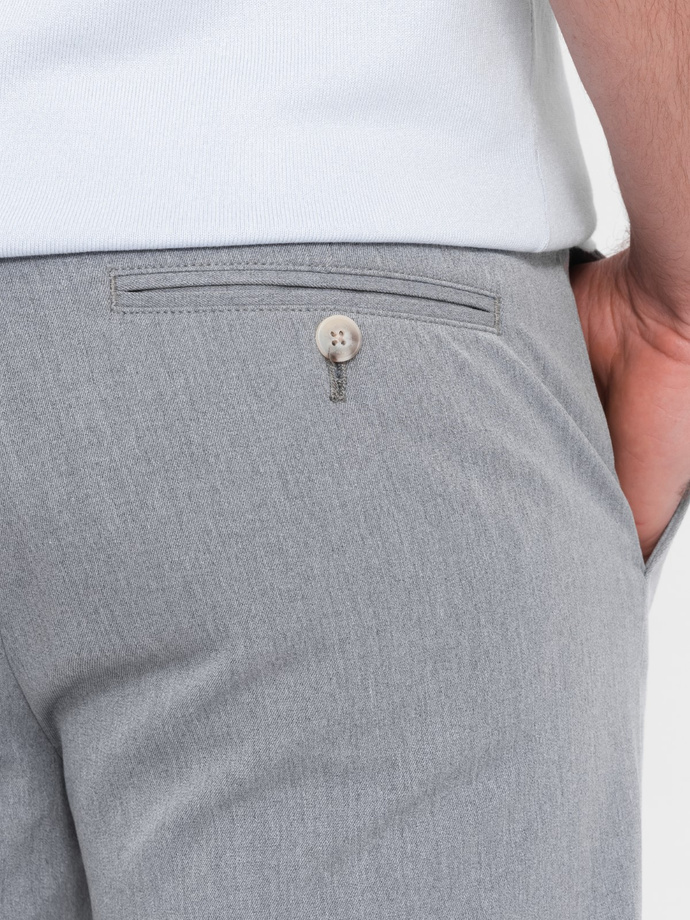 Eleganckie męskie spodnie chino SLIM FIT - jasnoszare V1 OM-PACP-0191