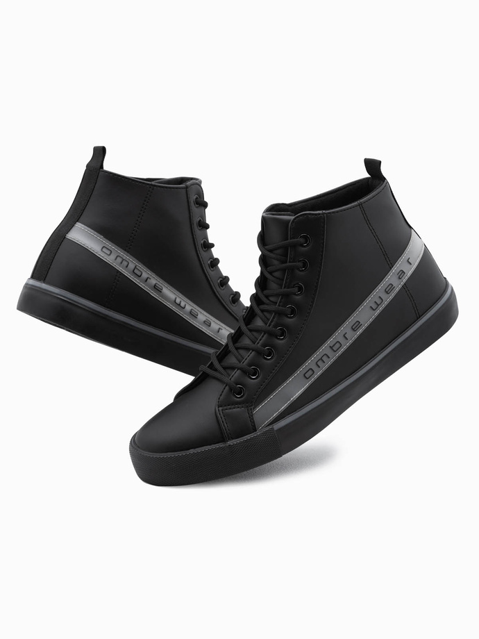 Men's shoes sneakers with decorative logos - black OM-FOTH-22FW-004