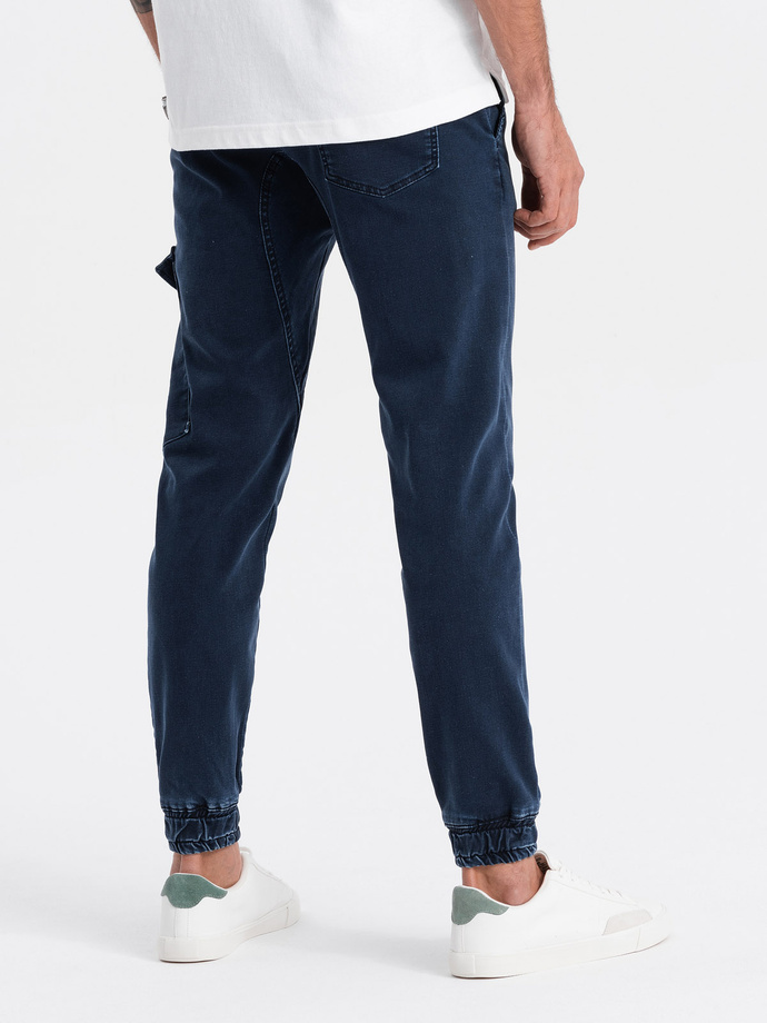 Men's JOGGERS pants with cargo pocket - navy blue V3 OM-PADJ-0112