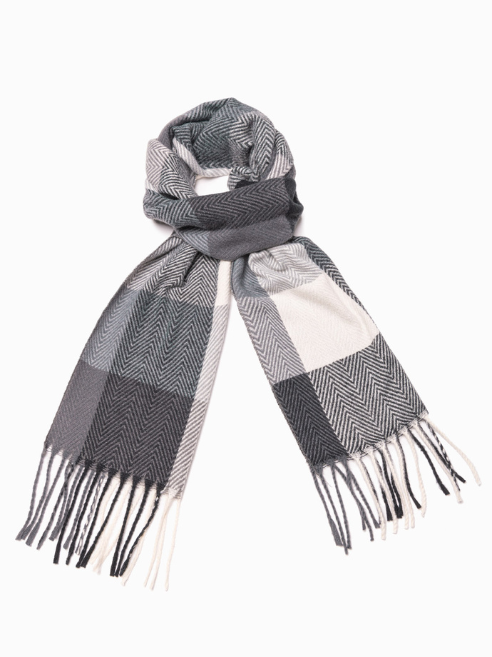 Men's scarf - dark grey/white A408