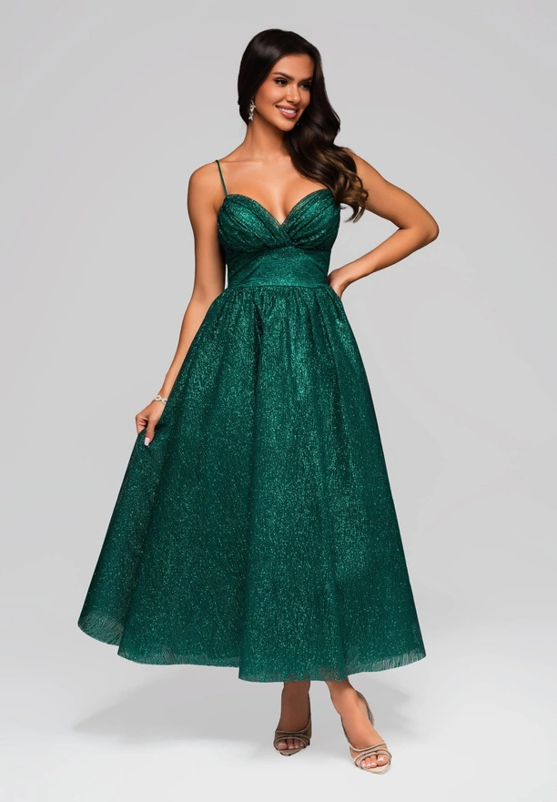 Evening dress LA-OM-DLR193 - dark green