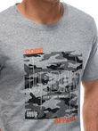 T-shirt męski z nadrukiem S1951 - szary