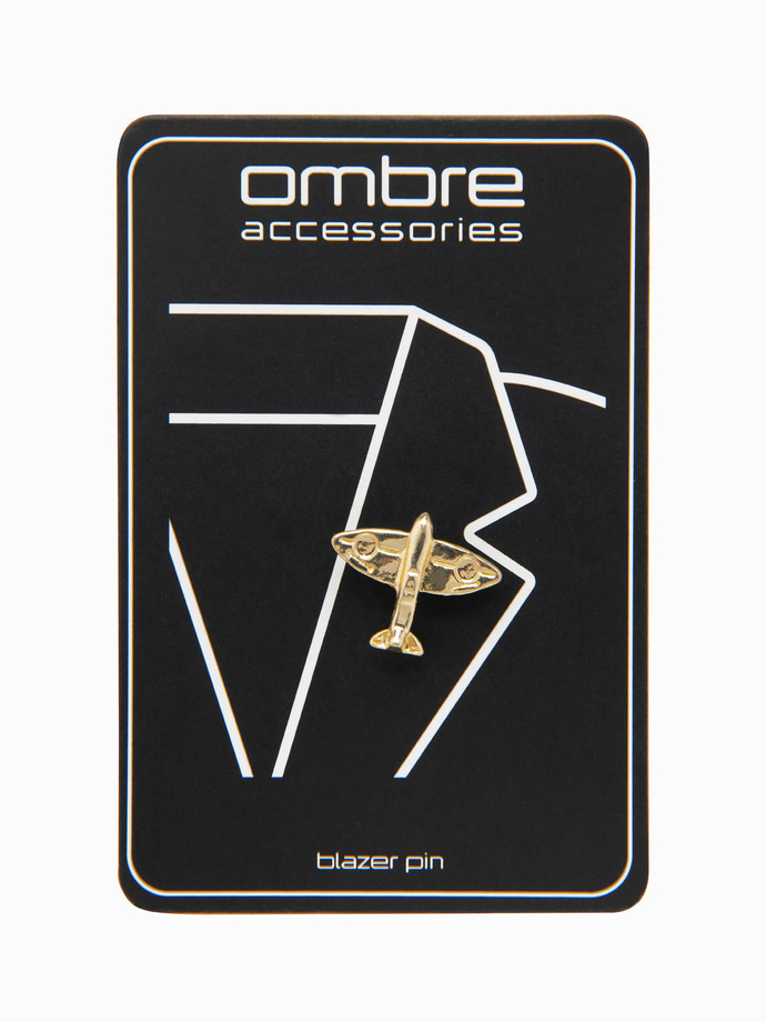 Dekoracyjny metalowy pin do ubrań mały samolot – złoty V1 OU-ACPN-0117