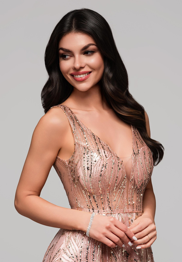 Evening dress LA-OM-DLR148 - pink