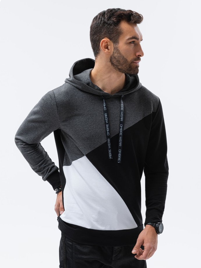 Men's hoodie - dark grey/black B1050