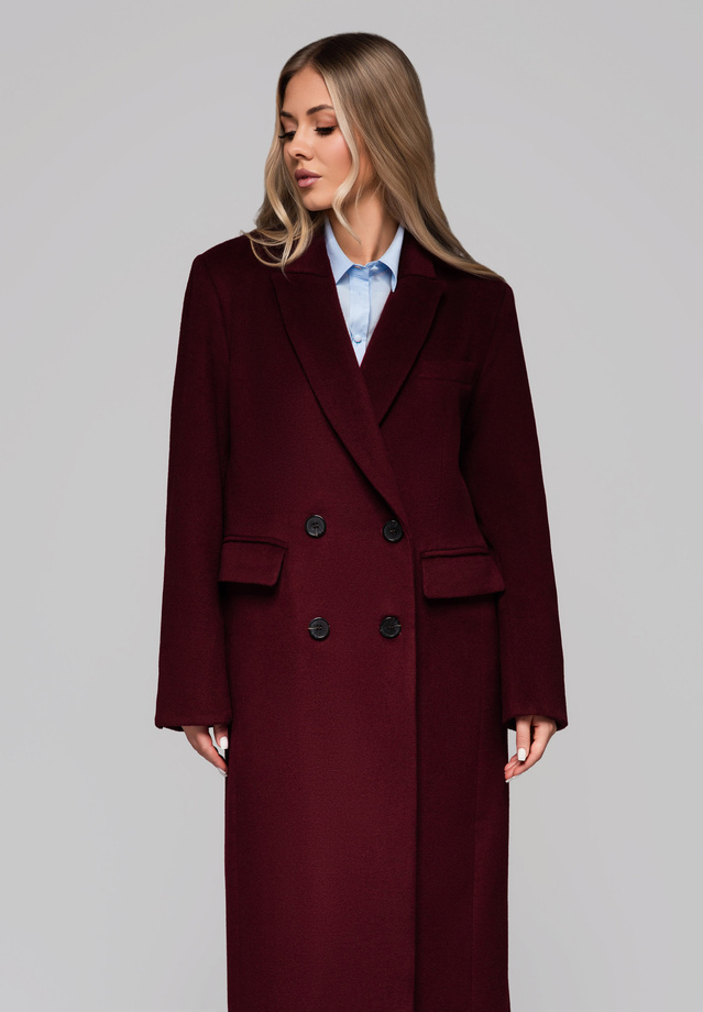 Women's long wool coat LARICA OW-COLC-0100 v3 - maroon