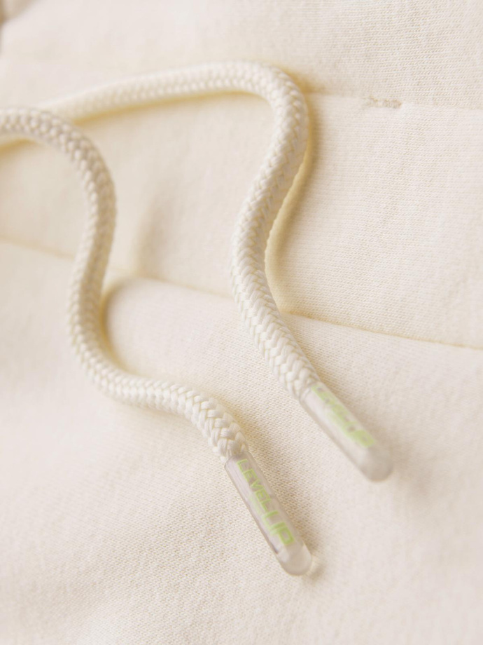 Szorty dresowe unisex ze ściągaczem w pasie – kremowe V2 OU-SRBC-0101