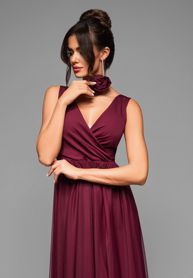 Evening dress LA-OM-DLR010 - dark red