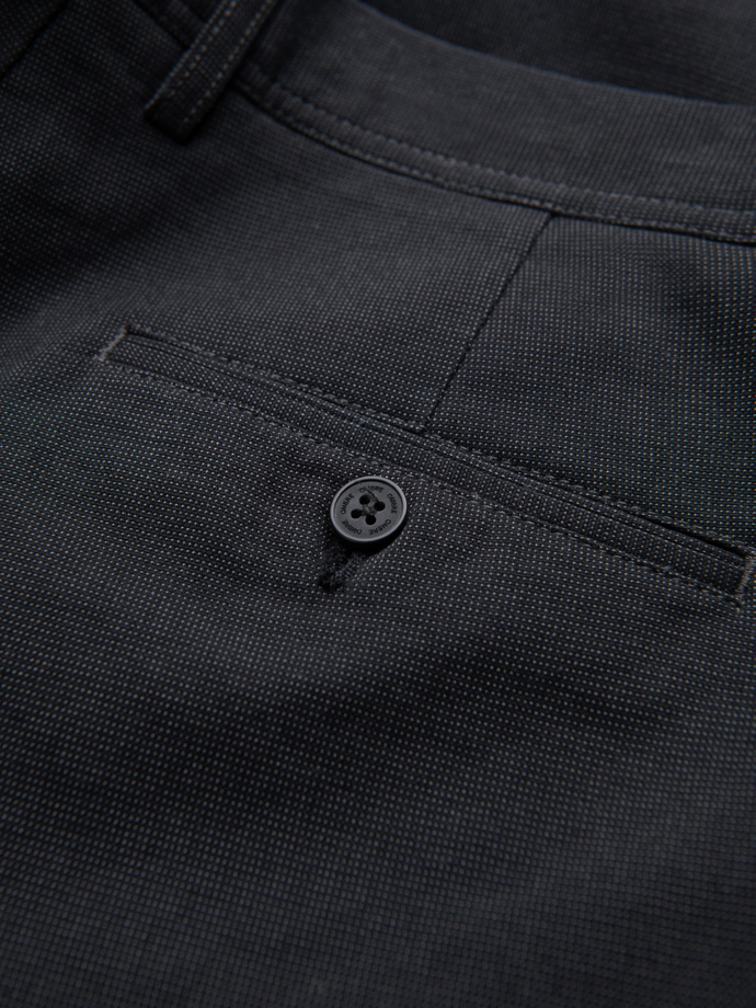 Spodnie klasyczne męskie chino z delikatną teksturą - grafitowe V4 OM-PACP-0188