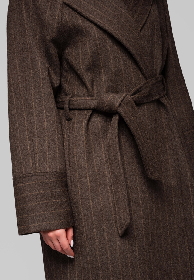 Women's striped bathrobe coat LARICA OW-COLC-0105 v1 - brown