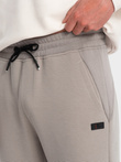 Men's sweatpants with ottoman fabric inserts - ash V4 OM-PASK-0127