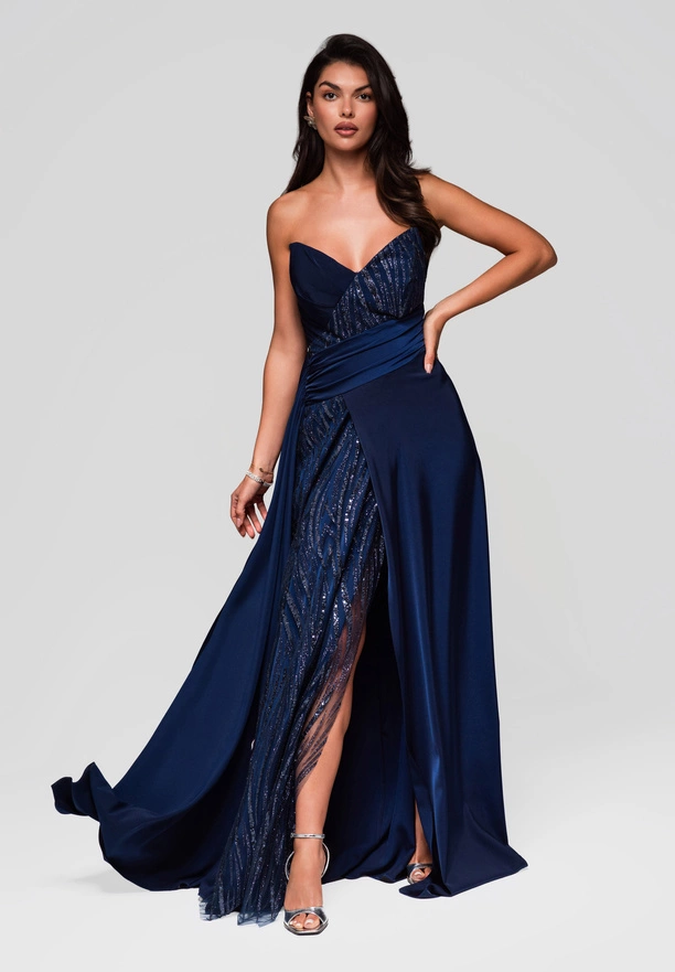Evening dress LA-OM-DLR189 - navy