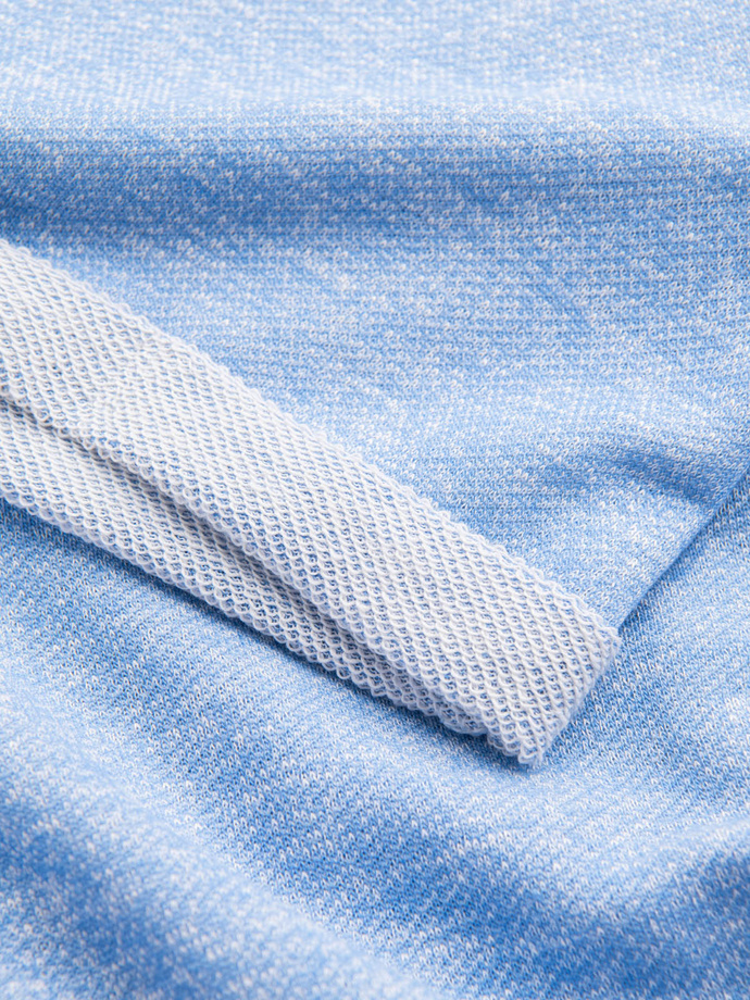 Spodenki męskie z tkaniny melanżowej LOOSE FIT - jasnoniebieskie V1 OM-SRSK-0116