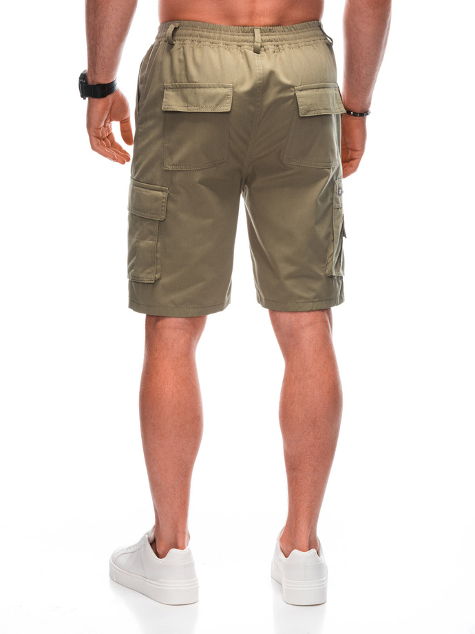 Krótkie spodenki męskie cargo W495 - camel