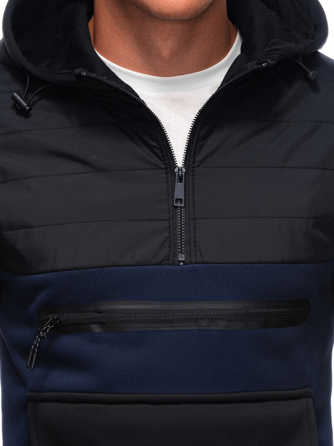 Bluza męska z kapturem B1684 - granatowa