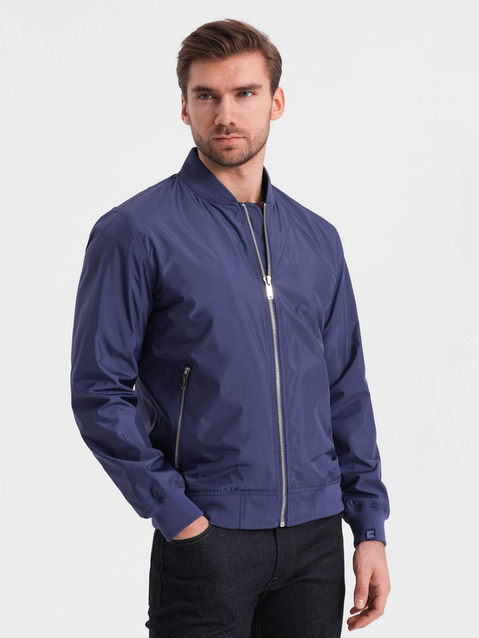 Men's classic bomber jacket - navy blue V4 C439