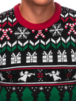 Men's Norwegian winter sweater with Christmas patterns - black V1 EM-SWOS-0103