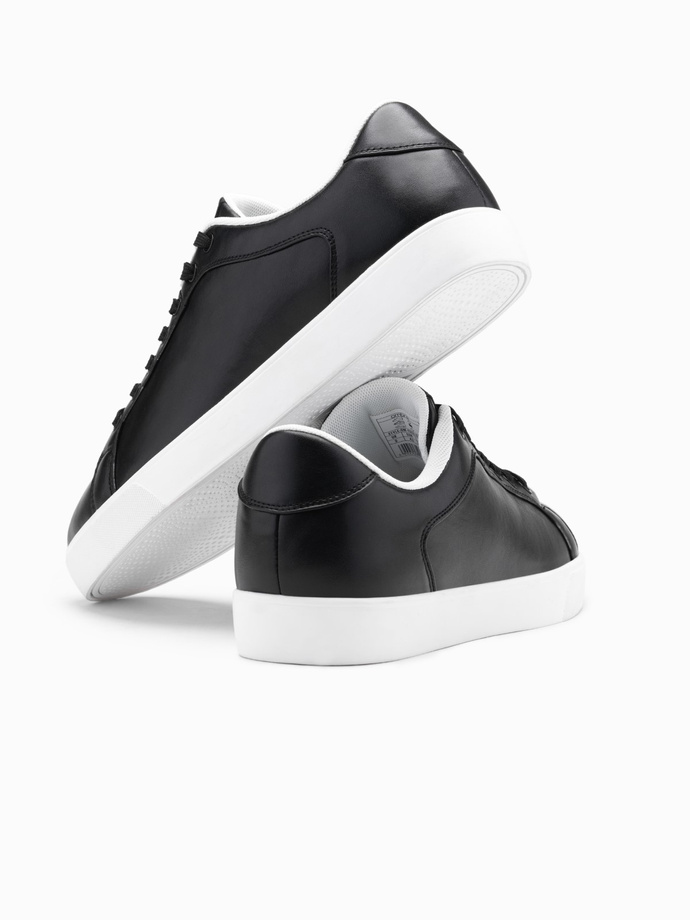 Classic men's sneaker shoes with high sole - black V1 OM-FOCS-0165