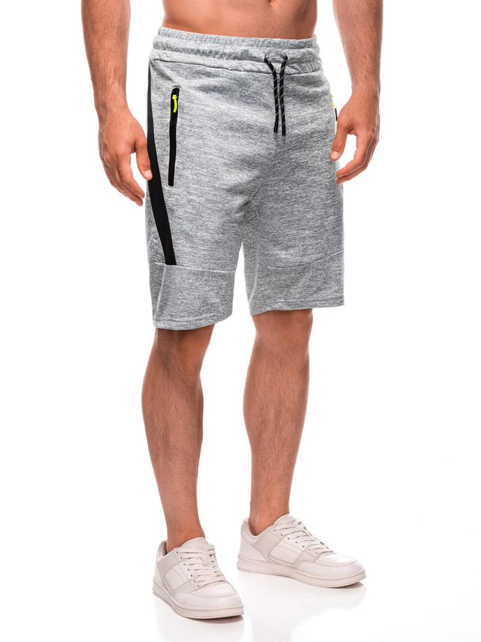 Men's short sweat shorts 519W - light grey melange