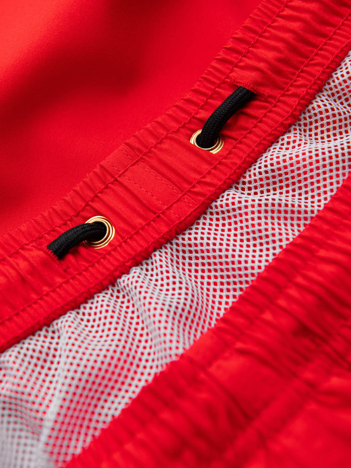 Neon men's swim shorts with magic print effect - red V5 OM-SRBS-0147