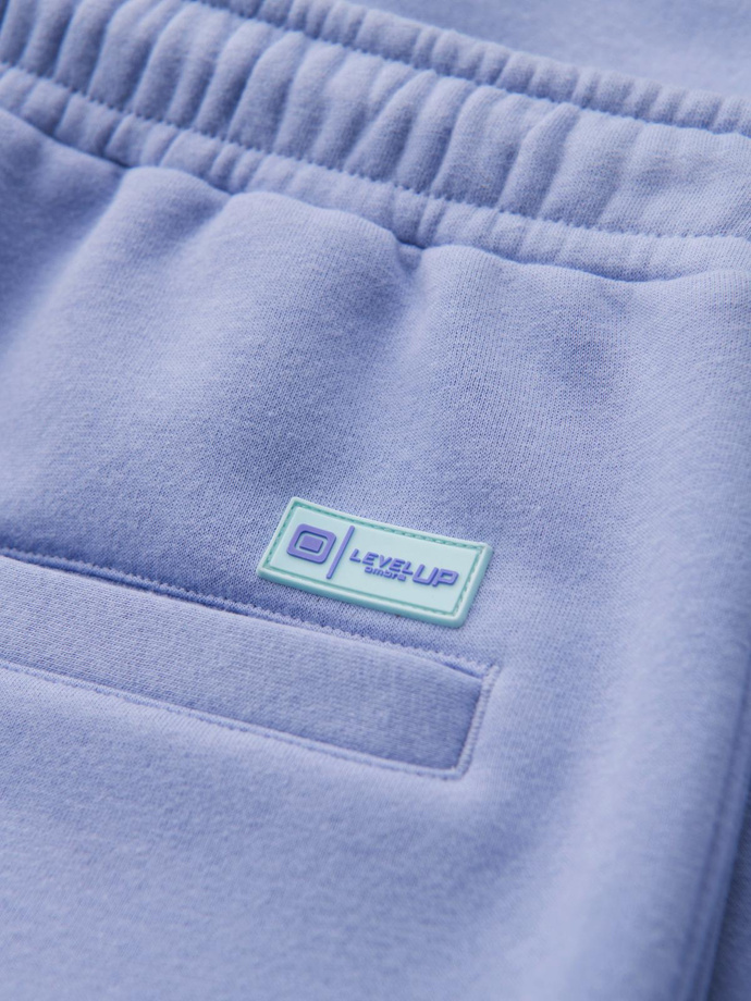 Szorty dresowe unisex ze ściągaczem w pasie – lawendowe V9 OU-SRBC-0101