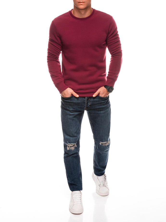 BASIC men's uniform round neck sweatshirt - maroon V8 EM-SSBN-0100